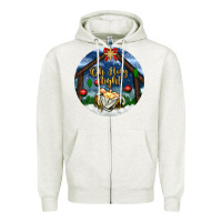 Oatmeal Heather oh holy night Zipper Hoodie - BundleAndBundleShop