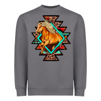 Storm Aztec Symbol White Horse Heavyweight Sweatshirt - FaDigitalArtStudio