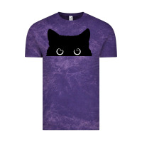 Cloud Purple Peeking Cat Vintage Tee - maiPhamDesign