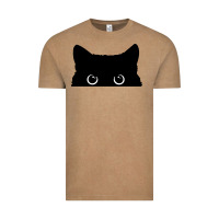Vintage Coffee Peeking Cat Vintage Tee - maiPhamDesign