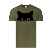 Vintage Olive Peeking Cat Vintage Tee - maiPhamDesign
