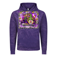 Cloud Purple Mardi Gras gnome on the truck Vintage Hoodie - NancyCooperArtShop