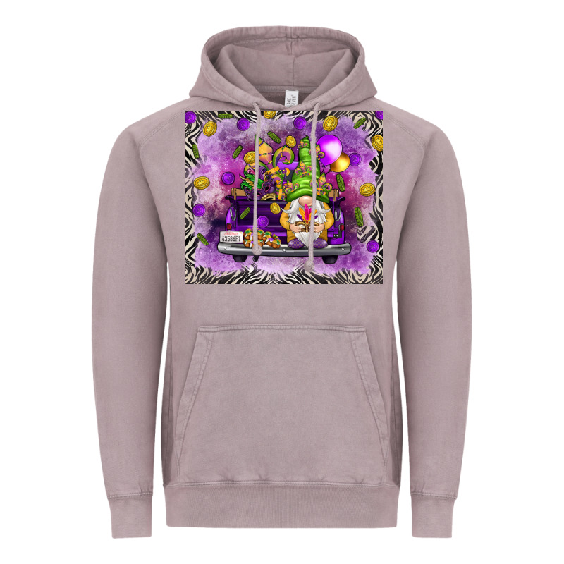 Mardi Gras Gnome On The Truck Vintage Hoodie by NancyCooperArtShop | Teevron