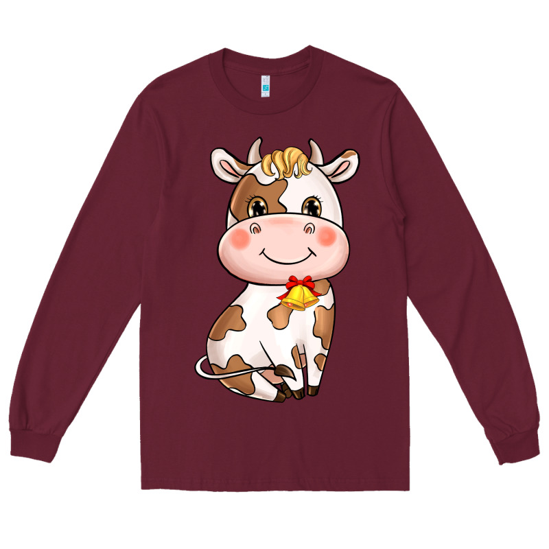 Cartoon Cow Long Sleeve Tee by HowdyJamesFarm | Teevron
