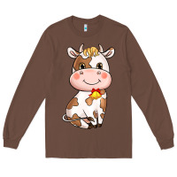 Chestnut Cartoon Cow Long Sleeve Tee - HowdyJamesFarm
