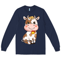 Navy Cartoon Cow Long Sleeve Tee - HowdyJamesFarm