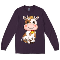 Plum Cartoon Cow Long Sleeve Tee - HowdyJamesFarm