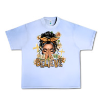 Grape Ice Gray Hair Believe Praying Caucasian Messy Bun Urban Heavy Tee - texasbilliewilder