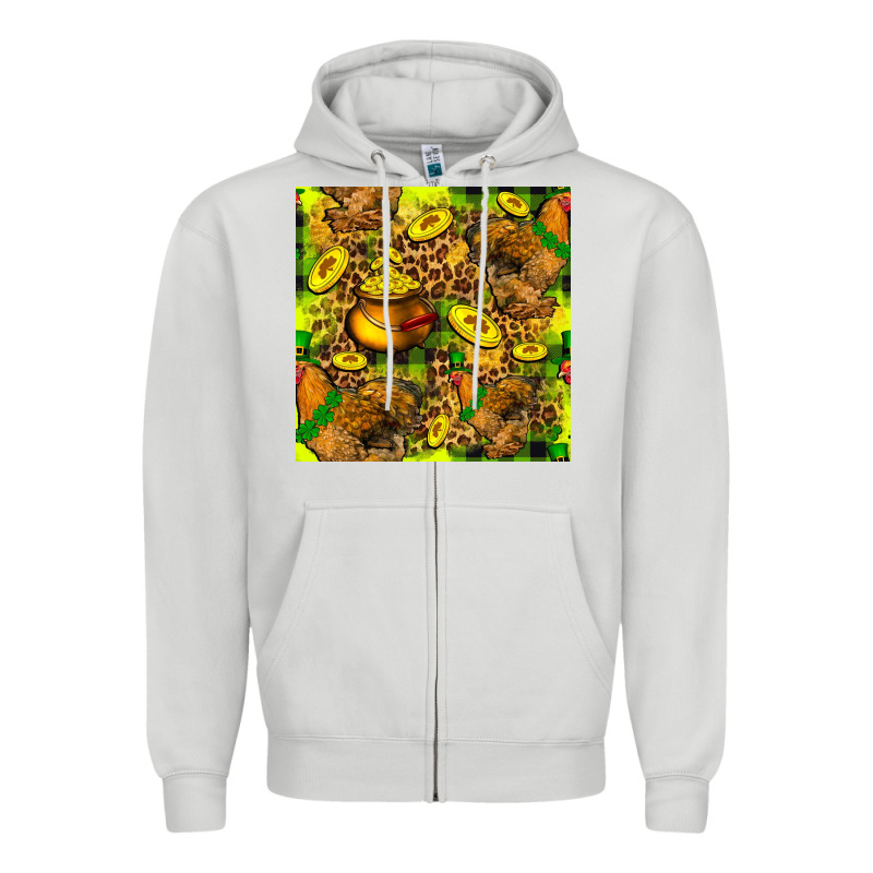 St. Patrick's Chicken With Pot Of Gold Zipper Hoodie by FaDigitalArtStudio | Teevron