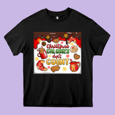 Christmas Calories Don't Count Heavy Core Tee Designed By Maliassmallbusiness