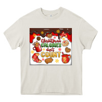 Cream christmas calories don't count Heavy Core Tee - MaliasSmallBusiness