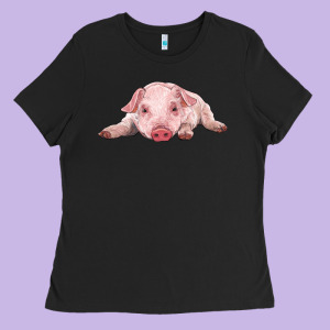 Baby Pig Ladies Tee Designed By Ranaportraitstore