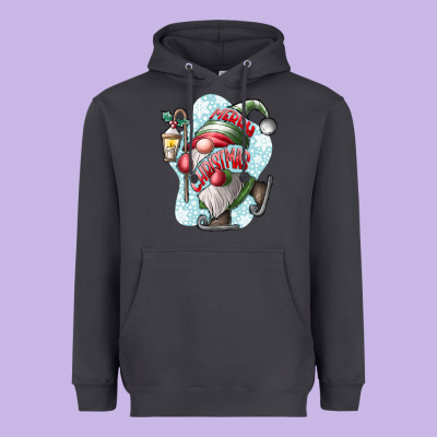 Merry Christmas Gnome Heavyweight Hoodie Designed By Cowhidedigitalart