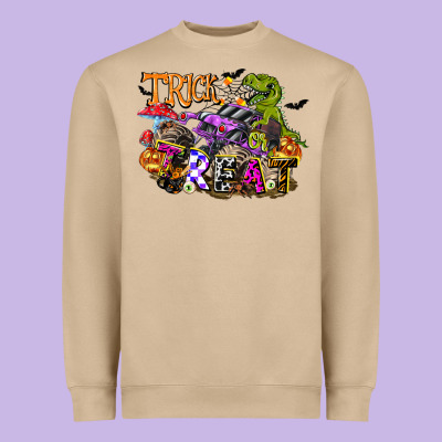 Trick Rawr Treat Heavyweight Sweatshirt Designed By Fadigitalartstudio