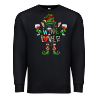 Black I'm The wine Lover Elf Premium Sweatshirt - CowhideDigitalArt