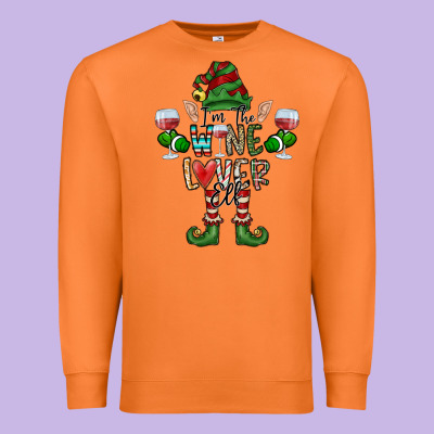 I'm The Wine Lover Elf Premium Sweatshirt Designed By Cowhidedigitalart