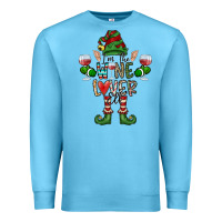 Ocean Blue I'm The wine Lover Elf Premium Sweatshirt - CowhideDigitalArt