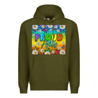 Army Green LGBTQ+ Proud Ally With Daisy Tumbler Premium Hoodie - BundleAndBundleShop