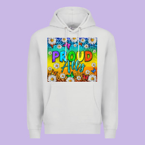 Lgbtq+ Proud Ally With Daisy Tumbler Premium Hoodie Designed By Bundleandbundleshop