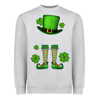 Heather Grey Custom name St. Patrick's leprechaun Heavyweight Sweatshirt - OliviaCreatesArt