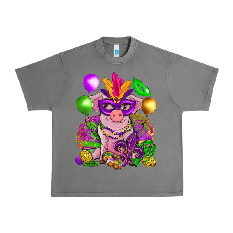 Mardi Gras Pig Urban Heavy Tee by NancyCooperArtShop | Teevron