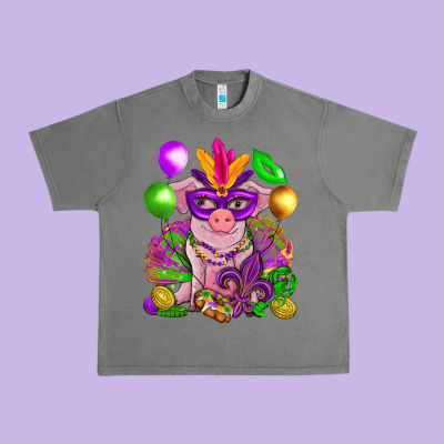 Mardi Gras Pig Urban Heavy Tee Designed By Nancycooperartshop