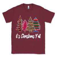 Burgundy Merry Christmas Pine Tree Classic Tee - Bettercallsaul