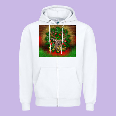 Oh Deer Zipper Hoodie Designed By Bundleandbundleshop