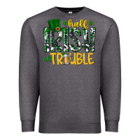 Charcoal Heather Half Irish All Trouble Premium Sweatshirt - CowhideDigitalArt
