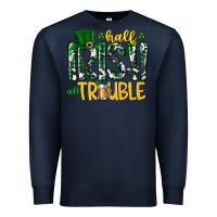 Navy Half Irish All Trouble Premium Sweatshirt - CowhideDigitalArt