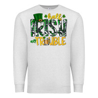 Oatmeal Heather Half Irish All Trouble Premium Sweatshirt - CowhideDigitalArt