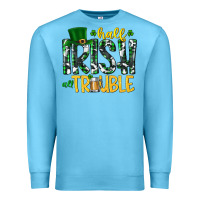 Ocean Blue Half Irish All Trouble Premium Sweatshirt - CowhideDigitalArt