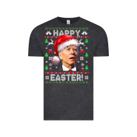 Vintage Black Santa Joe Biden Happy Easter Ugly Christmas Vintage Tee - maiPhamDesign