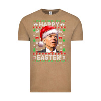 Vintage Coffee Santa Joe Biden Happy Easter Ugly Christmas Vintage Tee - maiPhamDesign