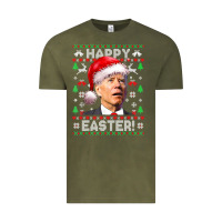 Vintage Olive Santa Joe Biden Happy Easter Ugly Christmas Vintage Tee - maiPhamDesign