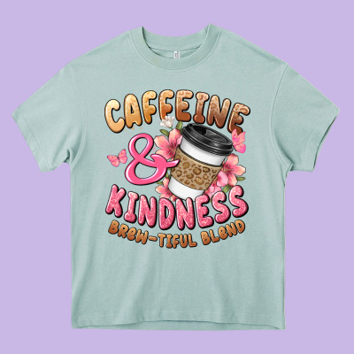 Caffeine And Kindness Brewtiful Blend Heavy Core Tee Designed By Jahusdesignshop