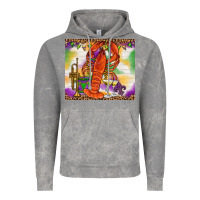 Cloud Rock Mardi Gras crawfish Vintage Hoodie - NancyCooperArtShop