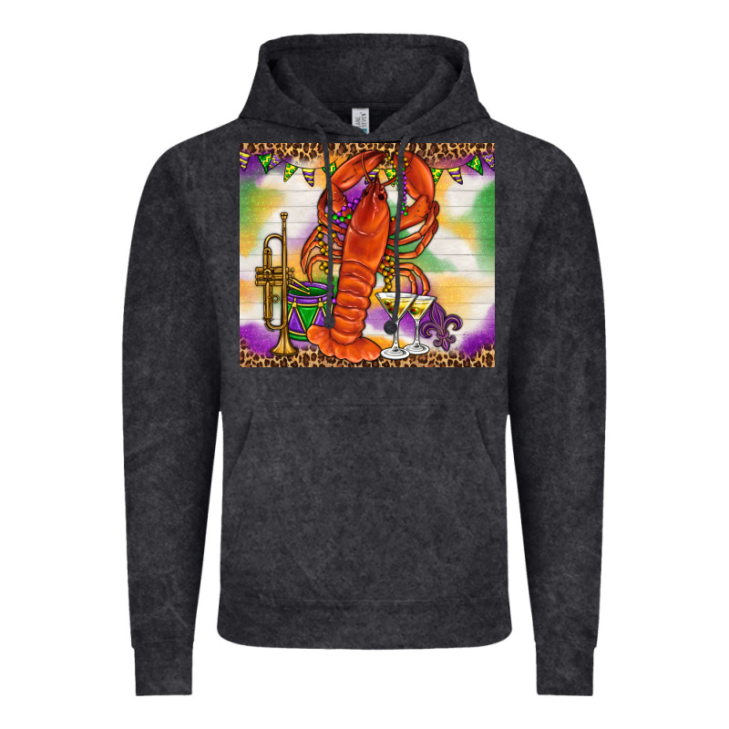 Mardi Gras Crawfish Vintage Hoodie by NancyCooperArtShop | Teevron