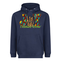 Navy joy Christmas Rockin Heavyweight Hoodie - CowhideDigitalArt