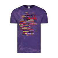 Cloud Purple germany map silhouette towns cities flag berlin travel t shirt Vintage Tee - maiPhamDesign