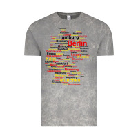 Cloud Rock germany map silhouette towns cities flag berlin travel t shirt Vintage Tee - maiPhamDesign