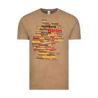 Vintage Coffee germany map silhouette towns cities flag berlin travel t shirt Vintage Tee - maiPhamDesign