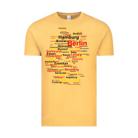 Vintage Mustard germany map silhouette towns cities flag berlin travel t shirt Vintage Tee - maiPhamDesign