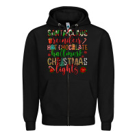 Black santa claus reindeer hallmark hot chocolate christ Zipper Hoodie - FaDigitalArtStudio