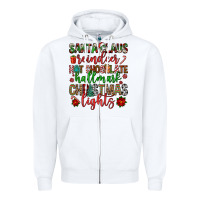 White santa claus reindeer hallmark hot chocolate christ Zipper Hoodie - FaDigitalArtStudio