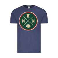 Vintage Denim Classic Minnesota Hockey MN Outline Pullover Hoodie Vintage Tee - maiPhamDesign