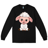 Black Cartoon Lamb Long Sleeve Tee - HowdyJamesFarm