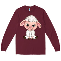 Burgundy Cartoon Lamb Long Sleeve Tee - HowdyJamesFarm