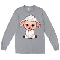 Heather Grey Cartoon Lamb Long Sleeve Tee - HowdyJamesFarm