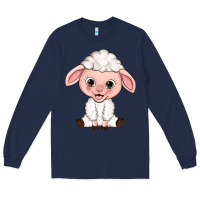 Navy Cartoon Lamb Long Sleeve Tee - HowdyJamesFarm